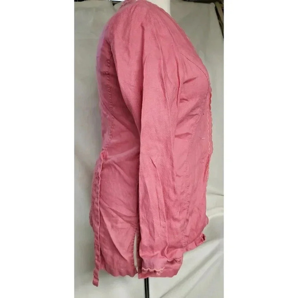 J.JILL DUSTY ROSE COLOR LINEN TOP SIZE MEDIUM - Picture 2 of 8